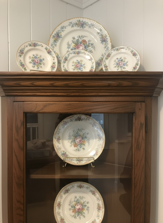 Corner Cabinet - Top Detail with Cornice & Plates