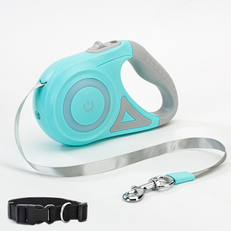 Light up your Retractable Dog Leash  and Collar!   For Small Medium Dogs Pet Product