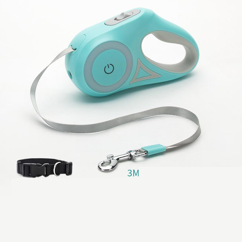 Light up your Retractable Dog Leash  and Collar!   For Small Medium Dogs Pet Product