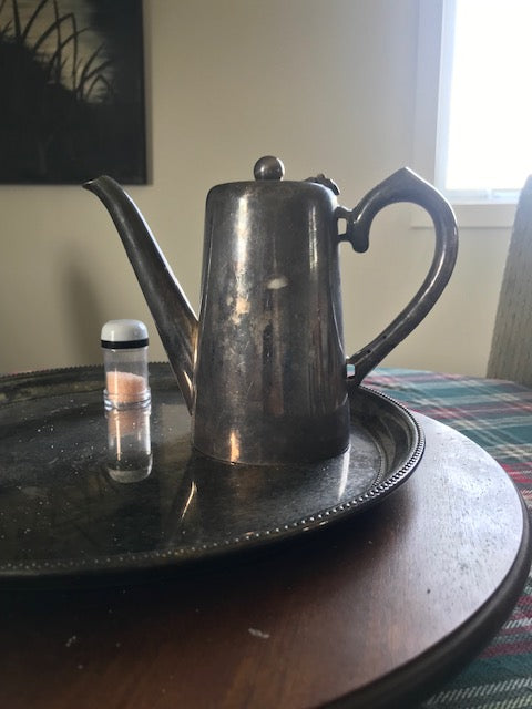 Vintage Convent Silver Coffee Pot - Children of the Mist Story | EPNS with Serving Tray