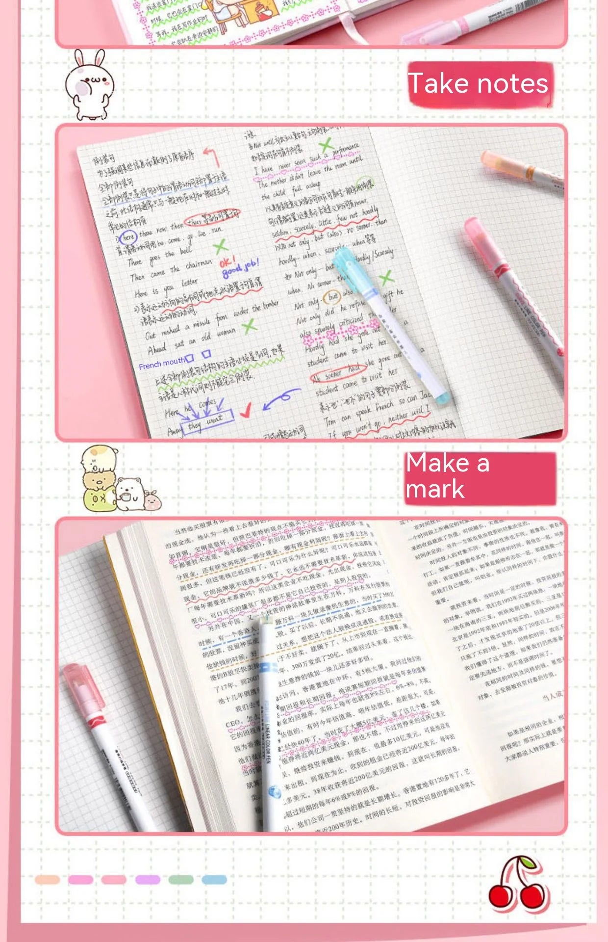 Clever Art Island Magic with Kawaii Flower Highlighter Pens x 6 Connecting All of Us, Kids Grandies and In Between