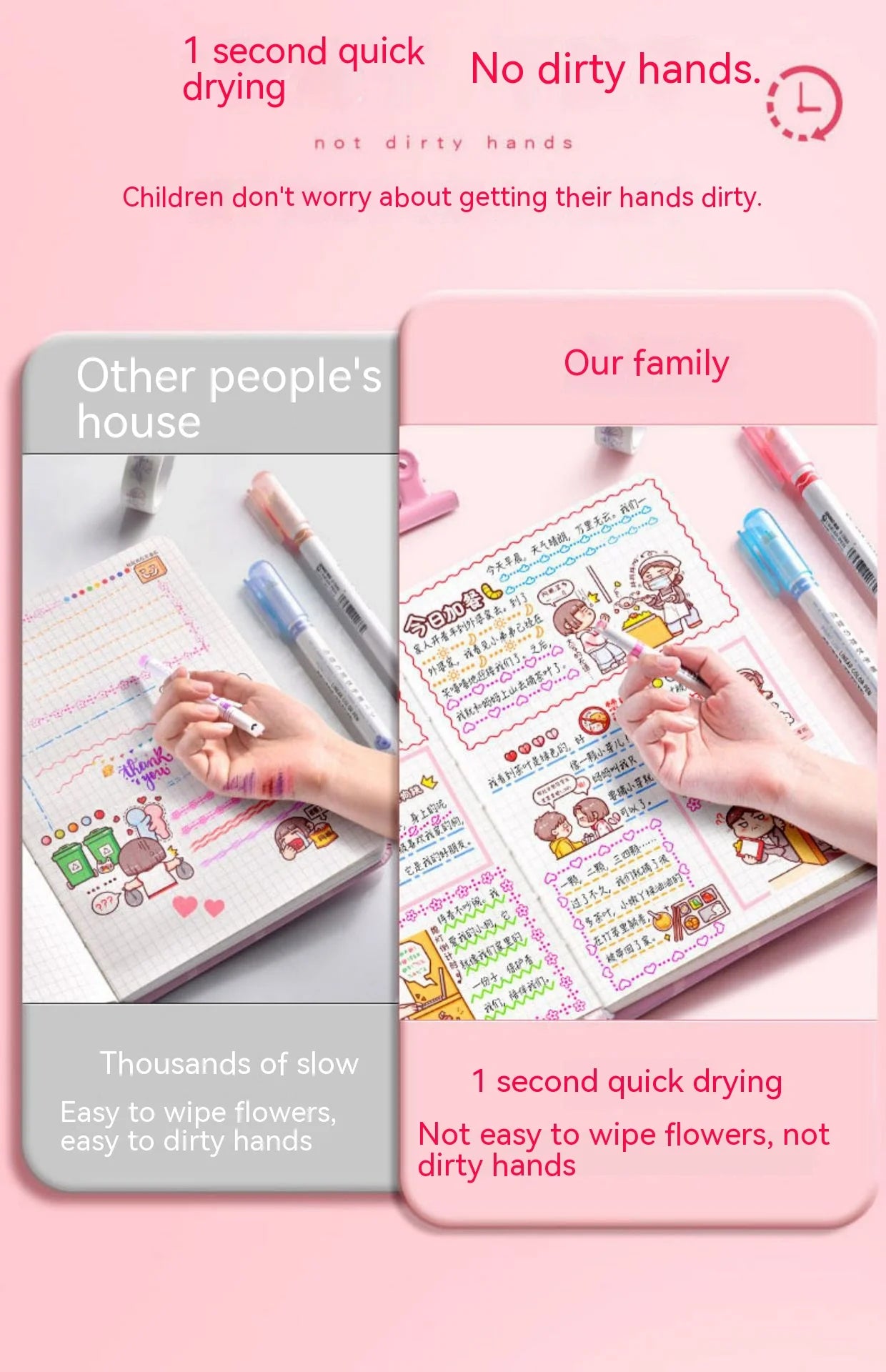 Clever Art Island Magic with Kawaii Flower Highlighter Pens x 6 Connecting All of Us, Kids Grandies and In Between