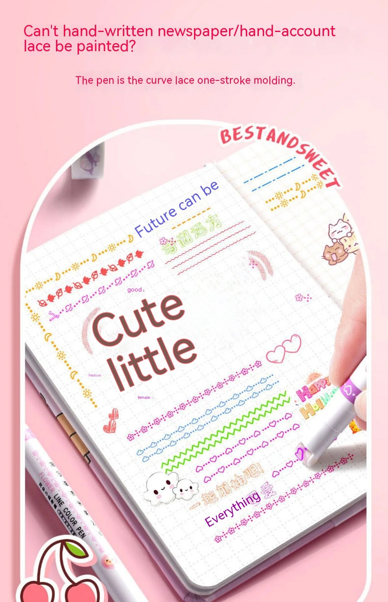 Clever Art Island Magic with Kawaii Flower Highlighter Pens x 6 Connecting All of Us, Kids Grandies and In Between