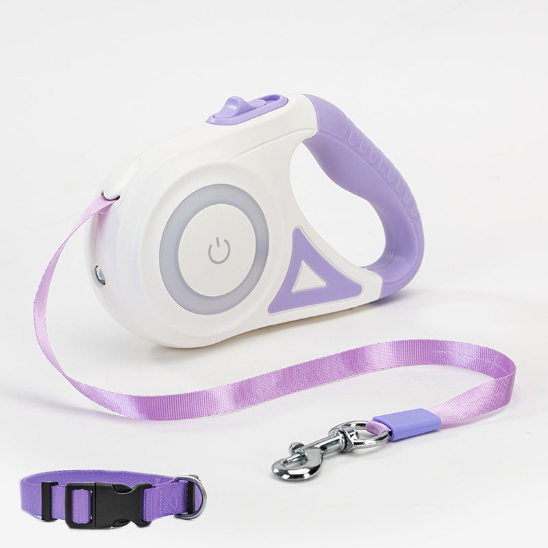Light up your Retractable Dog Leash  and Collar!   For Small Medium Dogs Pet Product