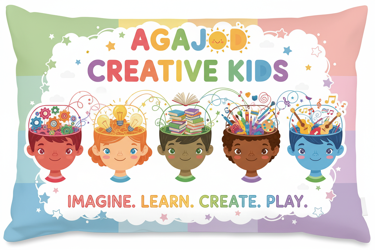 Children with brains creative graphic