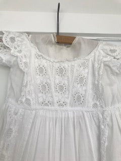 Aurora Sancta - Wearable History | Eyelet Embroidery Christening Gown from Victorian era | $6,888 USD | Museum Quality