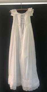 Aurora Sancta - Wearable History | Eyelet Embroidery Christening Gown from Victorian era | $6,888 USD | Museum Quality
