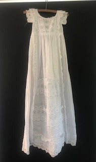 Aurora Sancta - Wearable History | Eyelet Embroidery Christening Gown from Victorian era | $6,888 USD | Museum Quality